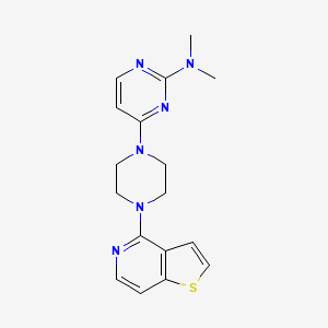 molecular formula C17H20N6S B12269006 N,N-dimethyl-4-(4-{thieno[3,2-c]pyridin-4-yl}piperazin-1-yl)pyrimidin-2-amine 