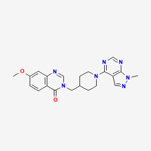 molecular formula C21H23N7O2 B12269015 7-methoxy-3-[(1-{1-methyl-1H-pyrazolo[3,4-d]pyrimidin-4-yl}piperidin-4-yl)methyl]-3,4-dihydroquinazolin-4-one 