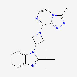 molecular formula C20H23N7 B12269022 2-tert-butyl-1-(1-{3-methyl-[1,2,4]triazolo[4,3-a]pyrazin-8-yl}azetidin-3-yl)-1H-1,3-benzodiazole 