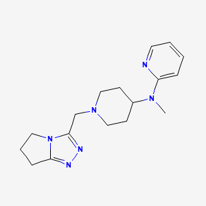 molecular formula C17H24N6 B12269027 N-methyl-N-[1-({5H,6H,7H-pyrrolo[2,1-c][1,2,4]triazol-3-yl}methyl)piperidin-4-yl]pyridin-2-amine 