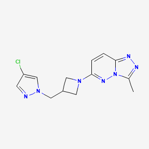 4-chloro-1-[(1-{3-methyl-[1,2,4]triazolo[4,3-b]pyridazin-6-yl}azetidin-3-yl)methyl]-1H-pyrazole