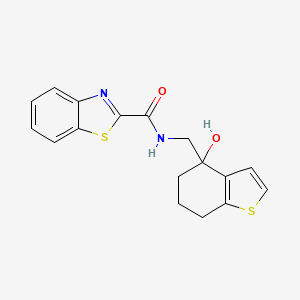 molecular formula C17H16N2O2S2 B12269045 N-[(4-hydroxy-4,5,6,7-tetrahydro-1-benzothiophen-4-yl)methyl]-1,3-benzothiazole-2-carboxamide 