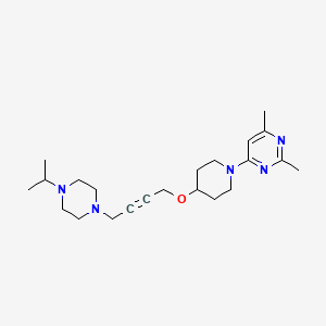 2,4-Dimethyl-6-[4-({4-[4-(propan-2-yl)piperazin-1-yl]but-2-yn-1-yl}oxy)piperidin-1-yl]pyrimidine