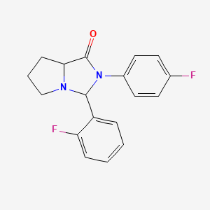 molecular formula C18H16F2N2O B1226908 3-(2-氟苯基)-2-(4-氟苯基)-5,6,7,7a-四氢-3H-吡咯并[1,2-c]咪唑-1-酮 