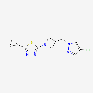 2-{3-[(4-chloro-1H-pyrazol-1-yl)methyl]azetidin-1-yl}-5-cyclopropyl-1,3,4-thiadiazole