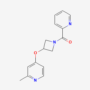 molecular formula C15H15N3O2 B12269113 2-Methyl-4-{[1-(pyridine-2-carbonyl)azetidin-3-yl]oxy}pyridine 