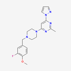 4-{4-[(3-fluoro-4-methoxyphenyl)methyl]piperazin-1-yl}-2-methyl-6-(1H-pyrazol-1-yl)pyrimidine