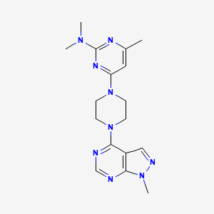 N,N,4-trimethyl-6-(4-{1-methyl-1H-pyrazolo[3,4-d]pyrimidin-4-yl}piperazin-1-yl)pyrimidin-2-amine