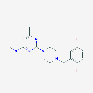 molecular formula C18H23F2N5 B12269193 2-{4-[(2,5-difluorophenyl)methyl]piperazin-1-yl}-N,N,6-trimethylpyrimidin-4-amine 