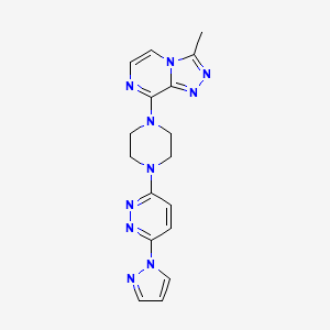 3-(4-{3-methyl-[1,2,4]triazolo[4,3-a]pyrazin-8-yl}piperazin-1-yl)-6-(1H-pyrazol-1-yl)pyridazine