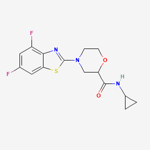 molecular formula C15H15F2N3O2S B12269197 N-cyclopropyl-4-(4,6-difluoro-1,3-benzothiazol-2-yl)morpholine-2-carboxamide 