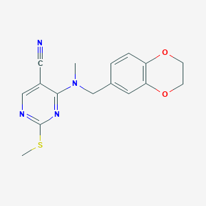 4-{[(2,3-Dihydro-1,4-benzodioxin-6-yl)methyl](methyl)amino}-2-(methylsulfanyl)pyrimidine-5-carbonitrile