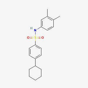 4-cyclohexyl-N-(3,4-dimethylphenyl)benzene-1-sulfonamide