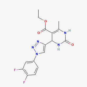 molecular formula C16H15F2N5O3 B12269251 ethyl 4-[1-(3,4-difluorophenyl)-1H-1,2,3-triazol-4-yl]-6-methyl-2-oxo-1,2,3,4-tetrahydropyrimidine-5-carboxylate 