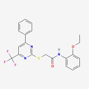 N-(2-ethoxyphenyl)-2-{[4-phenyl-6-(trifluoromethyl)pyrimidin-2-yl]sulfanyl}acetamide