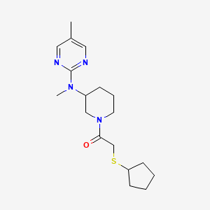 2-(Cyclopentylsulfanyl)-1-{3-[methyl(5-methylpyrimidin-2-yl)amino]piperidin-1-yl}ethan-1-one