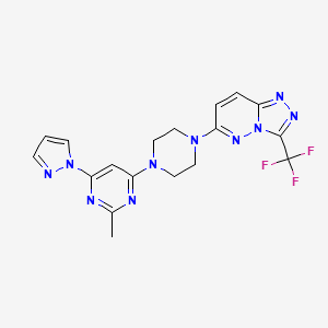 2-methyl-4-(1H-pyrazol-1-yl)-6-{4-[3-(trifluoromethyl)-[1,2,4]triazolo[4,3-b]pyridazin-6-yl]piperazin-1-yl}pyrimidine