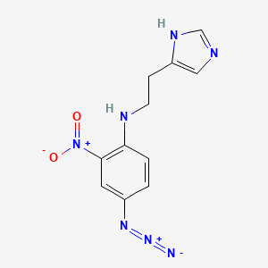 molecular formula C11H11N7O2 B1226931 4(5)-(2-(4-Azido-2-nitroanilino)ethyl)imidazole CAS No. 83539-24-6