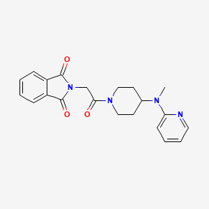 molecular formula C21H22N4O3 B12269322 2-(2-{4-[methyl(pyridin-2-yl)amino]piperidin-1-yl}-2-oxoethyl)-2,3-dihydro-1H-isoindole-1,3-dione 