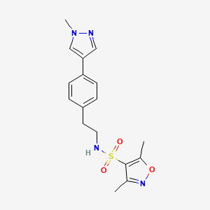 molecular formula C17H20N4O3S B12269324 3,5-dimethyl-N-{2-[4-(1-methyl-1H-pyrazol-4-yl)phenyl]ethyl}-1,2-oxazole-4-sulfonamide 