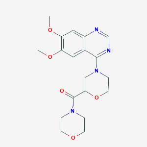 molecular formula C19H24N4O5 B12269327 6,7-Dimethoxy-4-[2-(morpholine-4-carbonyl)morpholin-4-yl]quinazoline 