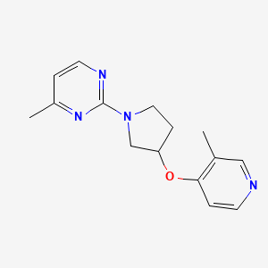 molecular formula C15H18N4O B12269355 4-Methyl-2-{3-[(3-methylpyridin-4-yl)oxy]pyrrolidin-1-yl}pyrimidine 