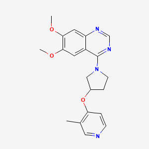 molecular formula C20H22N4O3 B12269356 6,7-Dimethoxy-4-{3-[(3-methylpyridin-4-yl)oxy]pyrrolidin-1-yl}quinazoline 