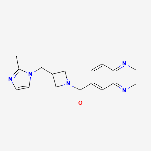 molecular formula C17H17N5O B12269367 6-{3-[(2-methyl-1H-imidazol-1-yl)methyl]azetidine-1-carbonyl}quinoxaline 