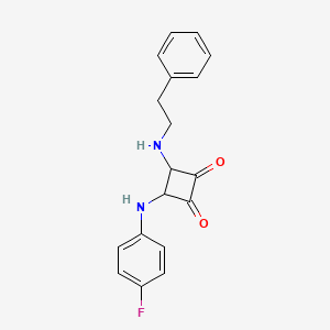 molecular formula C18H17FN2O2 B12269370 3-(4-Fluoroanilino)-4-(2-phenylethylamino)cyclobutane-1,2-dione 