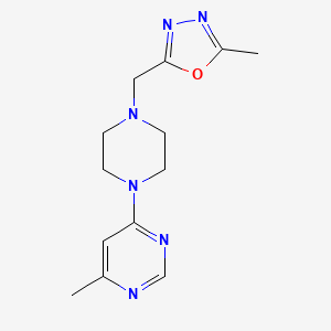 4-Methyl-6-{4-[(5-methyl-1,3,4-oxadiazol-2-yl)methyl]piperazin-1-yl}pyrimidine