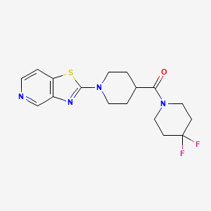 4-(4,4-Difluoropiperidine-1-carbonyl)-1-{[1,3]thiazolo[4,5-c]pyridin-2-yl}piperidine