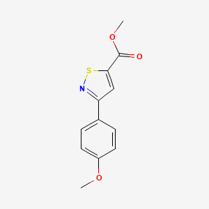 molecular formula C12H11NO3S B12269399 5-Isothiazolecarboxylic acid, 3-(4-methoxyphenyl)-, methyl ester CAS No. 82424-90-6