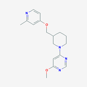 molecular formula C17H22N4O2 B12269419 4-Methoxy-6-(3-{[(2-methylpyridin-4-yl)oxy]methyl}piperidin-1-yl)pyrimidine 