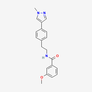 molecular formula C20H21N3O2 B12269427 3-methoxy-N-{2-[4-(1-methyl-1H-pyrazol-4-yl)phenyl]ethyl}benzamide 