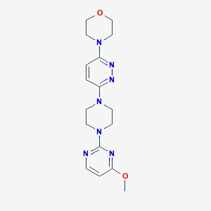 molecular formula C17H23N7O2 B12269429 4-{6-[4-(4-Methoxypyrimidin-2-yl)piperazin-1-yl]pyridazin-3-yl}morpholine 