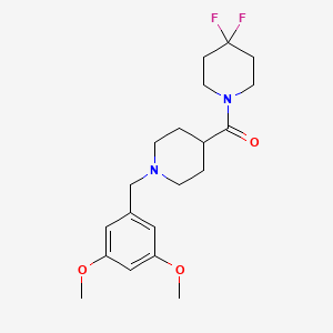 1-{1-[(3,5-Dimethoxyphenyl)methyl]piperidine-4-carbonyl}-4,4-difluoropiperidine