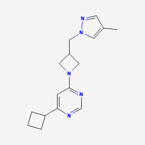 4-cyclobutyl-6-{3-[(4-methyl-1H-pyrazol-1-yl)methyl]azetidin-1-yl}pyrimidine