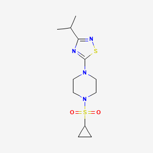 molecular formula C12H20N4O2S2 B12269449 1-(Cyclopropanesulfonyl)-4-[3-(propan-2-yl)-1,2,4-thiadiazol-5-yl]piperazine 