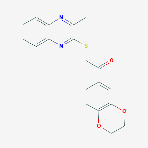 1-(2,3-Dihydro-1,4-benzodioxin-6-yl)-2-[(3-methylquinoxalin-2-yl)sulfanyl]ethan-1-one