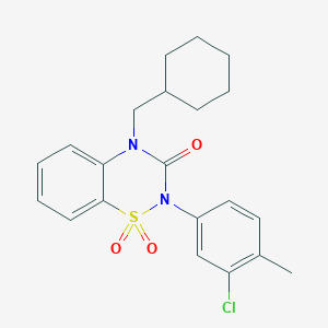 2-(3-Chloro-4-methylphenyl)-4-(cyclohexylmethyl)-1,1-dioxo-1lambda6,2,4-benzothiadiazin-3-one