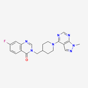 molecular formula C20H20FN7O B12269471 7-fluoro-3-[(1-{1-methyl-1H-pyrazolo[3,4-d]pyrimidin-4-yl}piperidin-4-yl)methyl]-3,4-dihydroquinazolin-4-one 