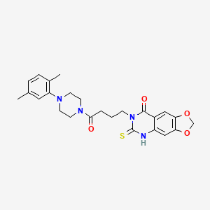 7-[4-[4-(2,5-dimethylphenyl)-1-piperazinyl]-4-oxobutyl]-6-sulfanylidene-5H-[1,3]dioxolo[4,5-g]quinazolin-8-one