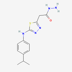 molecular formula C13H17N5OS B12269494 2-(5-{[4-(Propan-2-yl)phenyl]amino}-1,3,4-thiadiazol-2-yl)acetohydrazide 