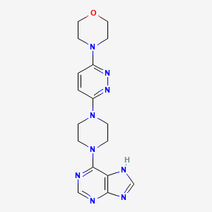 molecular formula C17H21N9O B12269498 6-{4-[6-(morpholin-4-yl)pyridazin-3-yl]piperazin-1-yl}-9H-purine 