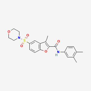 molecular formula C22H24N2O5S B1226950 N-(3,4-dimethylphenyl)-3-methyl-5-(4-morpholinylsulfonyl)-2-benzofurancarboxamide 
