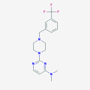 molecular formula C18H22F3N5 B12269500 N,N-dimethyl-2-(4-{[3-(trifluoromethyl)phenyl]methyl}piperazin-1-yl)pyrimidin-4-amine 