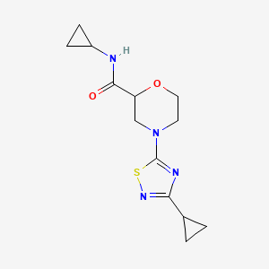 molecular formula C13H18N4O2S B12269502 N-cyclopropyl-4-(3-cyclopropyl-1,2,4-thiadiazol-5-yl)morpholine-2-carboxamide 