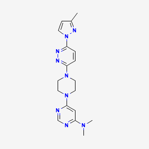 N,N-dimethyl-6-{4-[6-(3-methyl-1H-pyrazol-1-yl)pyridazin-3-yl]piperazin-1-yl}pyrimidin-4-amine