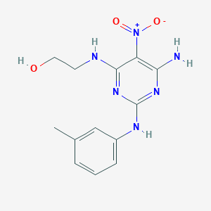 2-[[6-Amino-2-(3-methylanilino)-5-nitro-4-pyrimidinyl]amino]ethanol