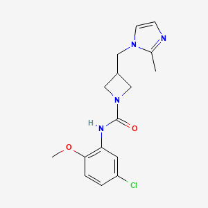 molecular formula C16H19ClN4O2 B12269532 N-(5-chloro-2-methoxyphenyl)-3-[(2-methyl-1H-imidazol-1-yl)methyl]azetidine-1-carboxamide 